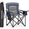 imageSONGMICS Oversized Lumbar Support Camping Chair HeavyDuty Outdoor Folding Chair Comfortable Padded Glamping Cooler Bag Weight Capacity 450 lb Slate Gray UGCB066G01Harbor Blue