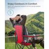 imageSONGMICS Oversized Lumbar Support Camping Chair HeavyDuty Outdoor Folding Chair Comfortable Padded Glamping Cooler Bag Weight Capacity 450 lb Slate Gray UGCB066G01Red  Black