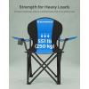 imageSONGMICS Oversized Lumbar Support Camping Chair HeavyDuty Outdoor Folding Chair Comfortable Padded Glamping Cooler Bag Weight Capacity 450 lb Slate Gray UGCB066G01Blue  Black