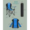 imageSONGMICS Oversized Lumbar Support Camping Chair HeavyDuty Outdoor Folding Chair Comfortable Padded Glamping Cooler Bag Weight Capacity 450 lb Slate Gray UGCB066G01Blue  Black