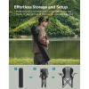 imageSONGMICS Oversized Lumbar Support Camping Chair HeavyDuty Outdoor Folding Chair Comfortable Padded Glamping Cooler Bag Weight Capacity 450 lb Slate Gray UGCB066G01Gray  Black