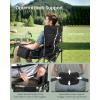 imageSONGMICS Oversized Lumbar Support Camping Chair HeavyDuty Outdoor Folding Chair Comfortable Padded Glamping Cooler Bag Weight Capacity 450 lb Slate Gray UGCB066G01Ink Black