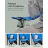 imageSONGMICS Oversized Lumbar Support Camping Chair HeavyDuty Outdoor Folding Chair Comfortable Padded Glamping Cooler Bag Weight Capacity 450 lb Slate Gray UGCB066G01Blue  Black