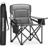 imageSONGMICS Oversized Lumbar Support Camping Chair HeavyDuty Outdoor Folding Chair Comfortable Padded Glamping Cooler Bag Weight Capacity 450 lb Slate Gray UGCB066G01Slate Gray
