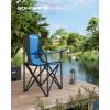 imageSONGMICS Oversized Lumbar Support Camping Chair HeavyDuty Outdoor Folding Chair Comfortable Padded Glamping Cooler Bag Weight Capacity 450 lb Slate Gray UGCB066G01Blue  Black