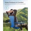 imageSONGMICS Oversized Lumbar Support Camping Chair HeavyDuty Outdoor Folding Chair Comfortable Padded Glamping Cooler Bag Weight Capacity 450 lb Slate Gray UGCB066G01Blue  Black