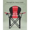 imageSONGMICS Oversized Lumbar Support Camping Chair HeavyDuty Outdoor Folding Chair Comfortable Padded Glamping Cooler Bag Weight Capacity 450 lb Slate Gray UGCB066G01Red  Black