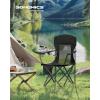 imageSONGMICS Oversized Lumbar Support Camping Chair HeavyDuty Outdoor Folding Chair Comfortable Padded Glamping Cooler Bag Weight Capacity 450 lb Slate Gray UGCB066G01Ink Black