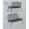 imageSONGMICS Patio Chair Patio Bench 2Seat Garden Bench Garden Furniture PE Rattan Garden Chair with Backrest 276 x 545 x 312 Inches for Terrace Garden Balcony Outdoor Ink Black UGGF0026B01