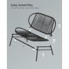 imageSONGMICS Patio Chair Patio Bench 2Seat Garden Bench Garden Furniture PE Rattan Garden Chair with Backrest 276 x 545 x 312 Inches for Terrace Garden Balcony Outdoor Ink Black UGGF0026B01