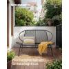 imageSONGMICS Patio Chair Patio Bench 2Seat Garden Bench Garden Furniture PE Rattan Garden Chair with Backrest 276 x 545 x 312 Inches for Terrace Garden Balcony Outdoor Ink Black UGGF0026B01