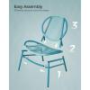 imageSONGMICS Patio Furniture Set 3 Pieces Garden Bistro Set Acapulco Chairs Outdoor Seating Side Table and 2 Chairs Indoor and Outdoor Conversation Set Balcony Porch Ink Black UGGF021B01Lake Blue