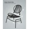 imageSONGMICS Patio Furniture Set 3 Pieces Garden Bistro Set Acapulco Chairs Outdoor Seating Side Table and 2 Chairs Indoor and Outdoor Conversation Set Balcony Porch Ink Black UGGF021B01Ink Black