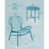 imageSONGMICS Patio Furniture Set 3 Pieces Garden Bistro Set Acapulco Chairs Outdoor Seating Side Table and 2 Chairs Indoor and Outdoor Conversation Set Balcony Porch Ink Black UGGF021B01Lake Blue