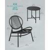 imageSONGMICS Patio Furniture Set 3 Pieces Garden Bistro Set Acapulco Chairs Outdoor Seating Side Table and 2 Chairs Indoor and Outdoor Conversation Set Balcony Porch Ink Black UGGF021B01Ink Black