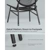 imageSONGMICS Patio Furniture Set 3 Pieces Garden Bistro Set Acapulco Chairs Outdoor Seating Side Table and 2 Chairs Indoor and Outdoor Conversation Set Balcony Porch Ink Black UGGF021B01Ink Black