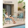 imageSONGMICS Patio Furniture Set 3 Pieces Garden Bistro Set Acapulco Chairs Outdoor Seating Side Table and 2 Chairs Indoor and Outdoor Conversation Set Balcony Porch Ink Black UGGF021B01Lake Blue