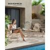 imageSONGMICS Patio Furniture Set 3 Pieces Garden Bistro Set Acapulco Chairs Outdoor Seating Side Table and 2 Chairs Indoor and Outdoor Conversation Set Balcony Porch Ink Black UGGF021B01Camel Brown