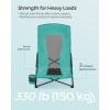 imageSONGMICS Set of 2 Portable Beach Chairs for Adults Max Load 330 lb Each High Backrest Cup Holder Lightweight HeavyDuty Black UGCB067B01V1Green