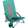 imageSONGMICS Set of 2 Portable Beach Chairs for Adults Max Load 330 lb Each High Backrest Cup Holder Lightweight HeavyDuty Black UGCB067B01V1Green