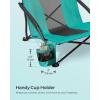 imageSONGMICS Set of 2 Portable Beach Chairs for Adults Max Load 330 lb Each High Backrest Cup Holder Lightweight HeavyDuty Black UGCB067B01V1Green