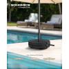 imageSONGMICS Umbrella Base Square Patio Umbrella Stand Sand Fillable Bag 88 lb for 510 ft Umbrellas HeavyDuty for Poles of Different Diameters Oudoor Beach Lawn Black UGUB0042B01Round