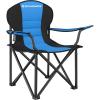 imageSONGMICS Oversized Lumbar Support Camping Chair HeavyDuty Outdoor Folding Chair Comfortable Padded Glamping Cooler Bag Weight Capacity 450 lb Slate Gray UGCB066G01Blue  Black