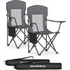 imageSONGMICS Oversized Lumbar Support Camping Chair HeavyDuty Outdoor Folding Chair Comfortable Padded Glamping Cooler Bag Weight Capacity 450 lb Slate Gray UGCB066G01Slate Gray