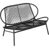 imageSONGMICS Patio Chair Patio Bench 2Seat Garden Bench Garden Furniture PE Rattan Garden Chair with Backrest 276 x 545 x 312 Inches for Terrace Garden Balcony Outdoor Ink Black UGGF0026B01