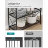 imageSONGMICS 3Tier Metal Storage Rack with Wheels Mesh Shelving Unit with X Side Frames 236Inch Width for Entryway Kitchen Living Room Bathroom Industrial Style Metallic Gold UBSC163A02Black