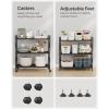 imageSONGMICS 3Tier Metal Storage Rack with Wheels Mesh Shelving Unit with X Side Frames 236Inch Width for Entryway Kitchen Living Room Bathroom Industrial Style Metallic Gold UBSC163A02Black