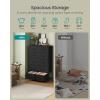 imageSONGMICS Dresser for Bedroom Chest of Drawers Steel MDF 8 NonWoven Fabric Drawers Storage Organizer Unit Closet Entryway Rustic Brown and Ink Black ULGS124B02SInk Black  Ebony Black
