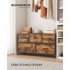 imageSONGMICS Dresser for Bedroom Chest of Drawers Steel MDF 8 NonWoven Fabric Drawers Storage Organizer Unit Closet Entryway Rustic Brown and Ink Black ULGS124B02SRustic Brown  Ink Black