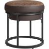 imageSONGMICS HOME LUIZ Collection  Ottoman Square Coffee Table Footstool Reversible Top Padded Seat Side Table Minimalist Steel Frame Max Load 660 lb for Living Room Dove Gray ULOM077G01Walnut Brown