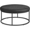 imageSONGMICS HOME LUIZ Collection  Ottoman Square Coffee Table Footstool Reversible Top Padded Seat Side Table Minimalist Steel Frame Max Load 660 lb for Living Room Dove Gray ULOM077G01Ink Black
