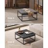 imageSONGMICS HOME LUIZ Collection  Ottoman Square Coffee Table Footstool Reversible Top Padded Seat Side Table Minimalist Steel Frame Max Load 660 lb for Living Room Dove Gray ULOM077G01Dove Gray
