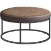 imageSONGMICS HOME LUIZ Collection  Ottoman Square Coffee Table Footstool Reversible Top Padded Seat Side Table Minimalist Steel Frame Max Load 660 lb for Living Room Dove Gray ULOM077G01Walnut Brown