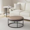 imageSONGMICS HOME LUIZ Collection  Ottoman Square Coffee Table Footstool Reversible Top Padded Seat Side Table Minimalist Steel Frame Max Load 660 lb for Living Room Dove Gray ULOM077G01Walnut Brown