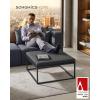 imageSONGMICS HOME LUIZ Collection  Ottoman Square Coffee Table Footstool Reversible Top Padded Seat Side Table Minimalist Steel Frame Max Load 660 lb for Living Room Dove Gray ULOM077G01Ink Black