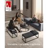 imageSONGMICS HOME LUIZ Collection  Ottoman Square Coffee Table Footstool Reversible Top Padded Seat Side Table Minimalist Steel Frame Max Load 660 lb for Living Room Dove Gray ULOM077G01Ink Black