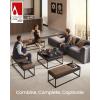 imageSONGMICS HOME LUIZ Collection  Ottoman Square Coffee Table Footstool Reversible Top Padded Seat Side Table Minimalist Steel Frame Max Load 660 lb for Living Room Dove Gray ULOM077G01Walnut Brown