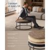 imageSONGMICS HOME LUIZ Collection  Ottoman Square Coffee Table Footstool Reversible Top Padded Seat Side Table Minimalist Steel Frame Max Load 660 lb for Living Room Dove Gray ULOM077G01Walnut Brown
