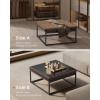 imageSONGMICS HOME LUIZ Collection  Ottoman Square Coffee Table Footstool Reversible Top Padded Seat Side Table Minimalist Steel Frame Max Load 660 lb for Living Room Dove Gray ULOM077G01Walnut Brown
