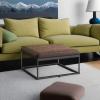 imageSONGMICS HOME LUIZ Collection  Ottoman Square Coffee Table Footstool Reversible Top Padded Seat Side Table Minimalist Steel Frame Max Load 660 lb for Living Room Dove Gray ULOM077G01Walnut Brown