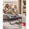 imageSONGMICS HOME LUIZ Collection  Ottoman Square Coffee Table Footstool Reversible Top Padded Seat Side Table Minimalist Steel Frame Max Load 660 lb for Living Room Dove Gray ULOM077G01Dove Gray