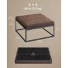imageSONGMICS HOME LUIZ Collection  Ottoman Square Coffee Table Footstool Reversible Top Padded Seat Side Table Minimalist Steel Frame Max Load 660 lb for Living Room Dove Gray ULOM077G01Walnut Brown