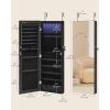 imageSONGMICS Hanging Jewelry Cabinet WallMounted Cabinet with LED Interior Lights DoorMounted Jewelry Organizer FullLength Mirror Gift Idea Gift for Mom White UJJC99WTInk Black