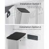 imageSONGMICS Hanging Trash Can 21Gallon 8 L Small Kitchen Garbage Can with Lid Cabinet Door Hanging or WallMounted with Hooks for Under Sink Bathrooms Metallic Silver ULTB810E08Metallic Silver