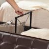 imageSONGMICS MAZIE Collection  15 Inches Ottoman with Storage Footstool Storage Ottoman with Metal Grommet Handles Load 660 lb for Dorm Living Room Bedroom Synthetic Leather Black ULSF30BBrown