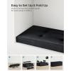 imageSONGMICS Storage Ottoman Bench Foldable Ottoman Foot Rest 15 x 43 x 15 Inches End of Bed Bench Storage Chest Load up to 660 lb for Living Room Bedroom Entryway Cream White ULSF277W01Ink Black